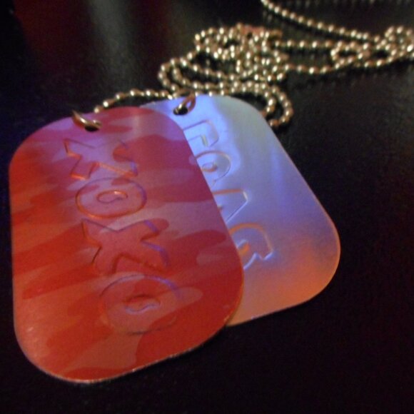 DOG TAGS NECKLACE WITH LONG BALL CHAIN - Picture 3 of 6